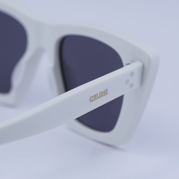 Celine CL40187I 25A Sunglasses White Cat Eye Frame, Grey Lenses - Picture 11 of 12